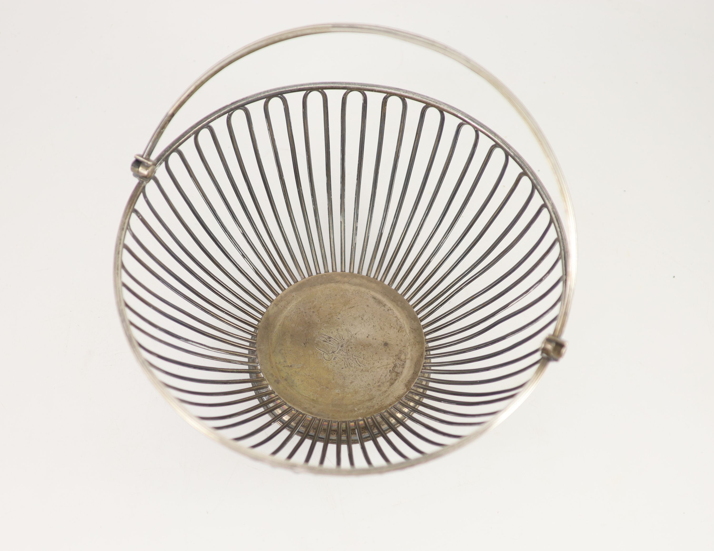 A George III silver wire work circular fruit basket, by Wakelin & Garrard